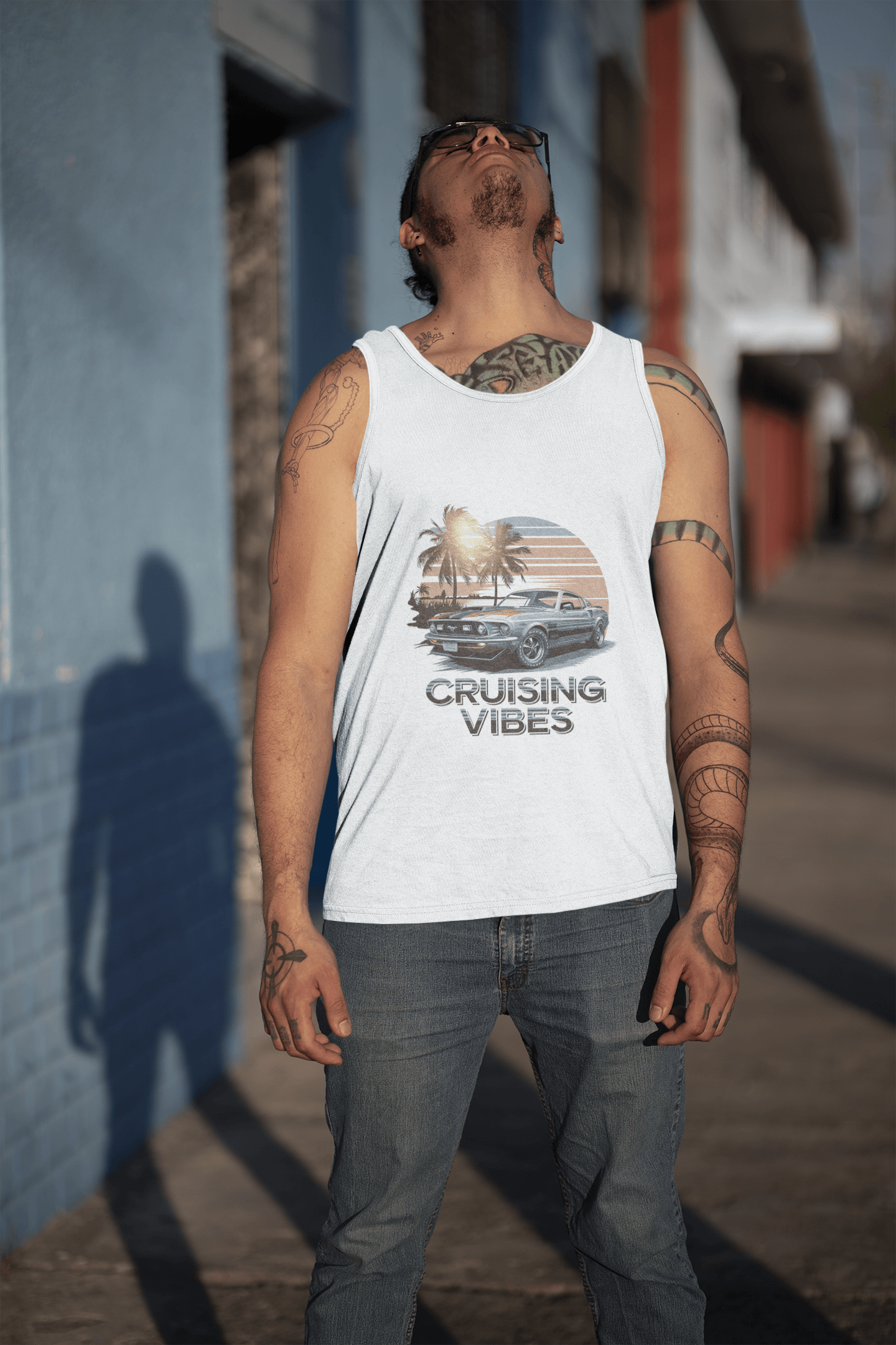 Tank Top - Classic Mustang in Sunset Beach 'Cruising Vibes'