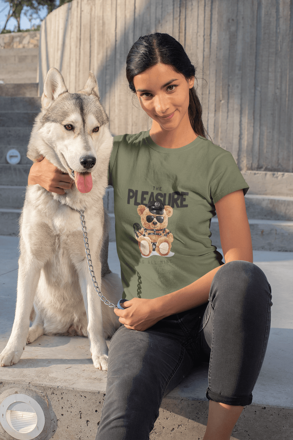 Playful Graphic T-Shirt - 'The Pleasure Is All Mine' Cute Teddy Design - Cookies Trend Collective