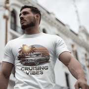 Cruising Vibes Unisex Softstyle T-Shirt - Retro Car and Palm Tree Design - Cookies Trend Collective