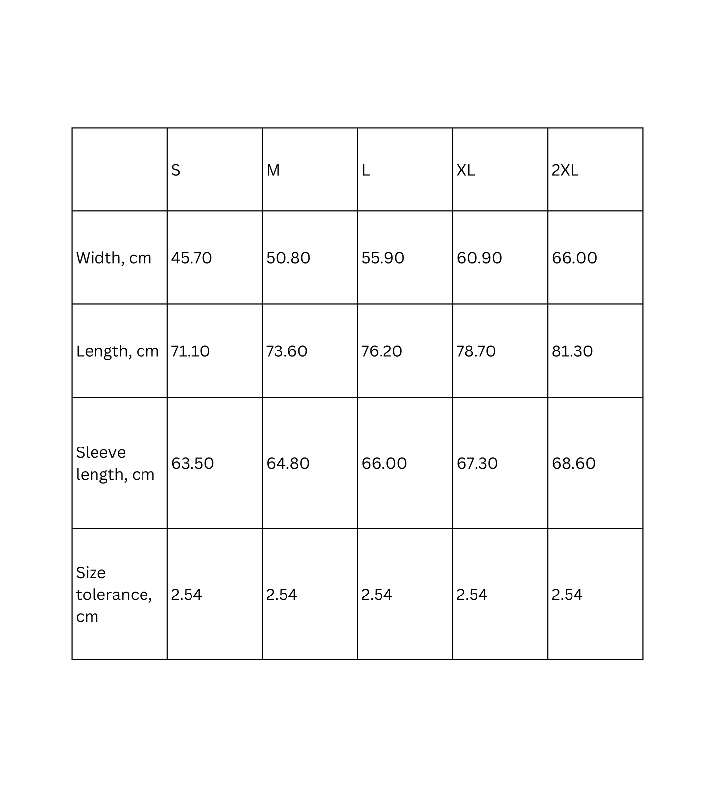 Long Sleeve Tee - Too Lazy To Be Lazy, Cat in a Hammock Beach Design - Size Chart