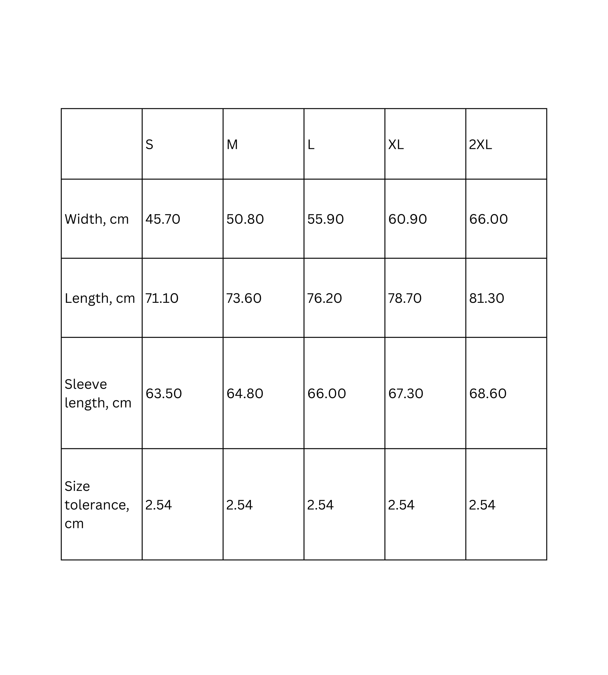 Long Sleeve Tee - Too Lazy To Be Lazy, Cat in a Hammock Beach Design - Size Chart