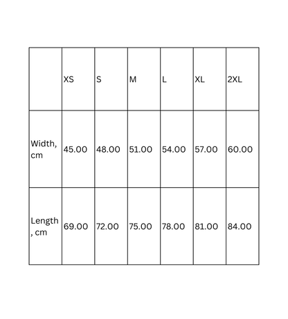 Unisex Tank Top-Colourful Funny Quote Design-Size Chart