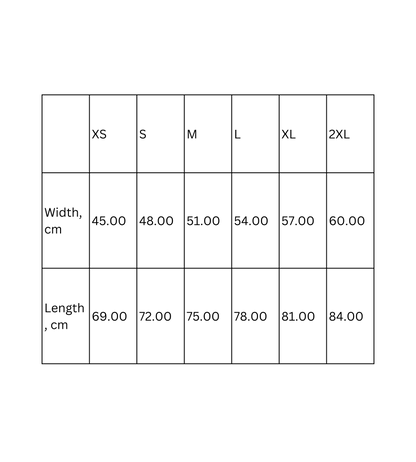 Tank top with vintage pickup truck design - Size Chart