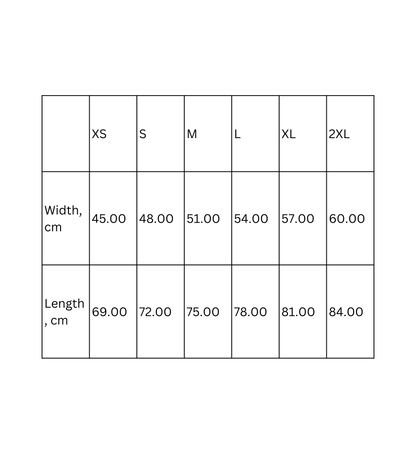 Tank top with graffiti skull design and 'COOKIES' text - size chart