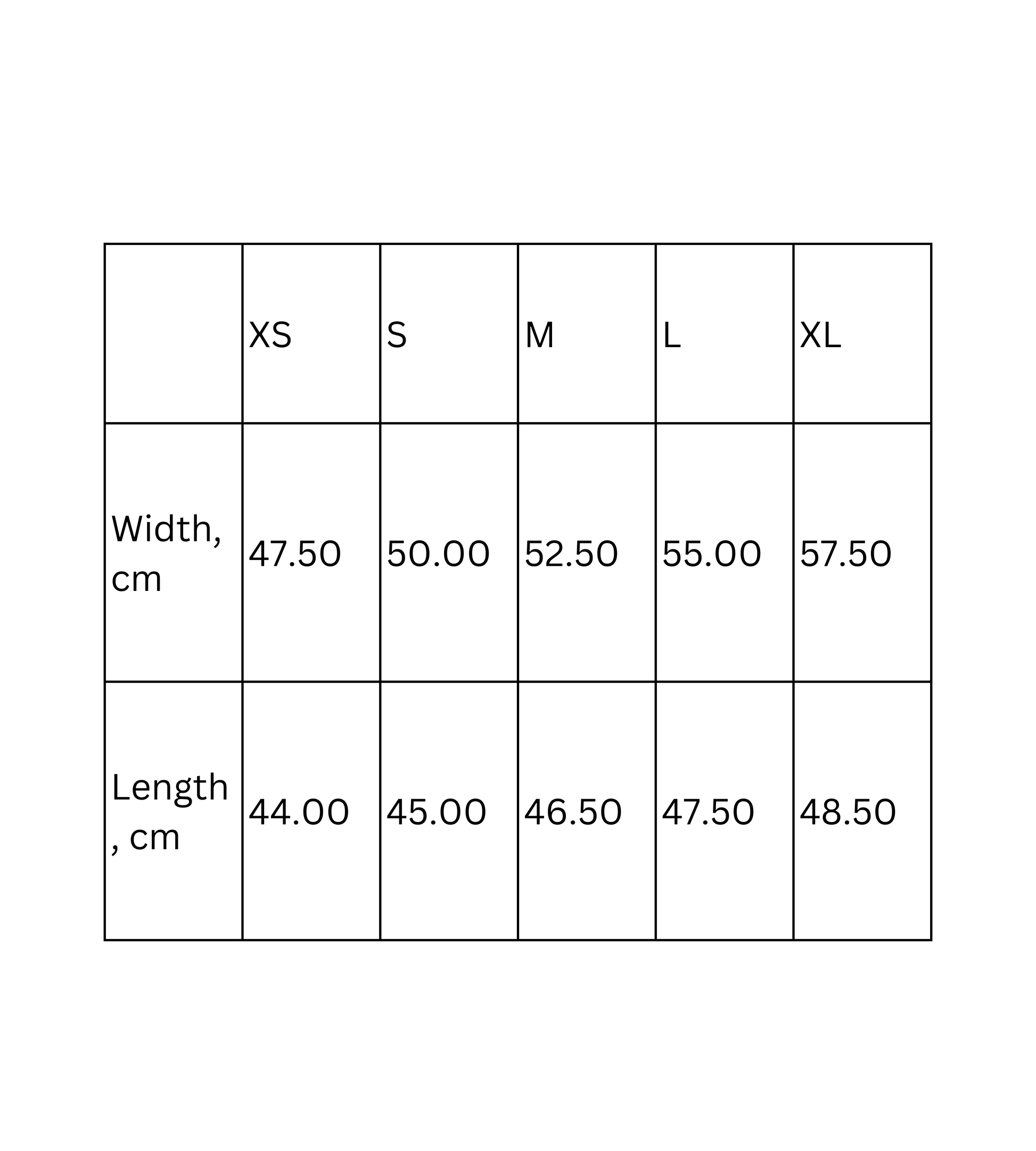 Crop Tee - Chibi Style Woman with Sugar Skull Makeup Design Size Chart