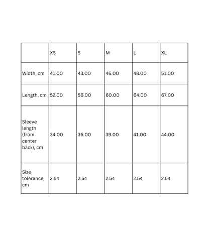 Kids Tee - Beautiful Blue Butterfly Design Size Chart