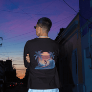 Surfer Long Sleeve Tee with Retro Wave Design - Cookies Trend Collective
