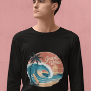 Long Sleeve Tee - Tropical Beach Sunset Wave Vibes - Cookies Trend Collective