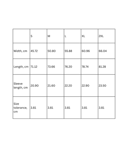 Size chart for DAD MAFIA unisex t-shirt showing measurements for S, M, L, XL, and 2XL.