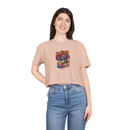 Crop Tee with colorful graffiti skull design and 'COOKIES' text, perfect for trendy urban fashion.