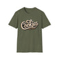 Cookies Trend Collective T-Shirt in olive green with stylish cursive logo style design.