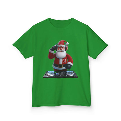 Kids T-Shirt-Santa Fun DJ Party Tee - Green