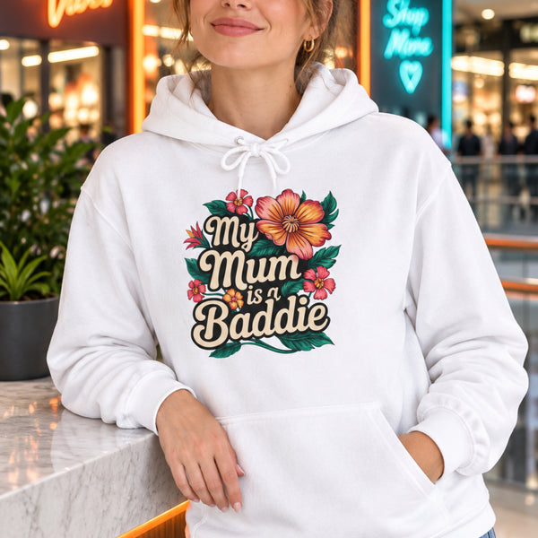 Tropical Flower Hoodie for Mums - Celebrate Your Baddie with Style! - Cookies Trend Collective