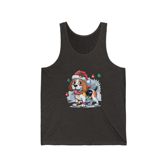 Unisex Tank Top - Beagle Dog Christmas Lights