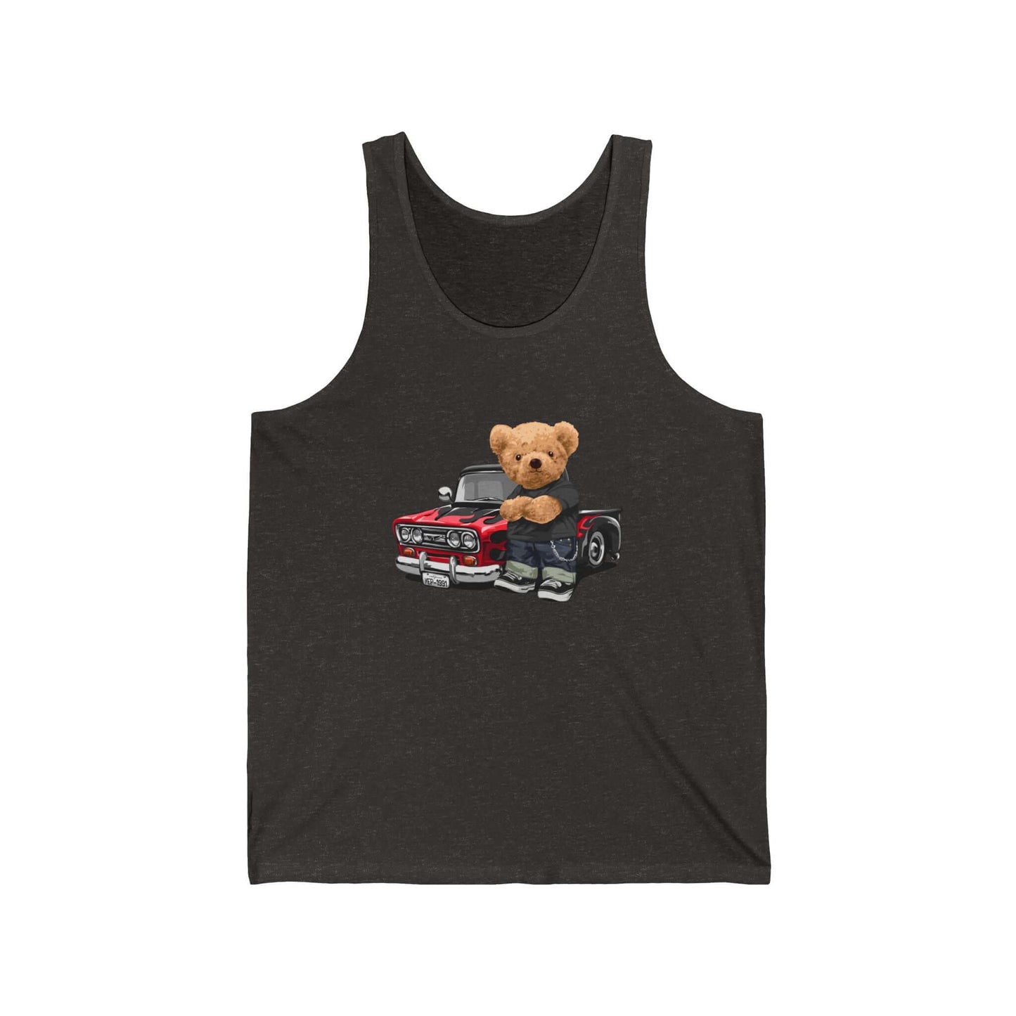 Tank Top - Cool Teddy Bear next to Pickup Truck Design