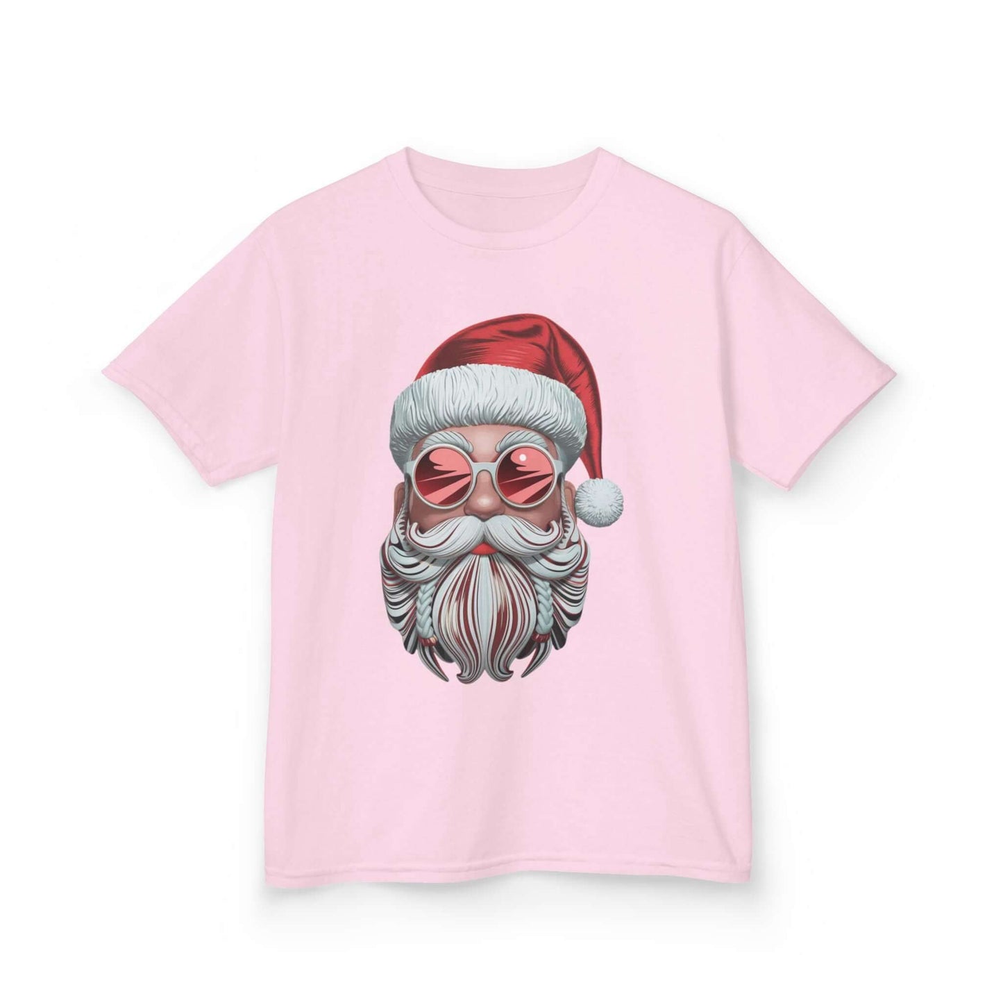 Cool Santa Kids T-shirt with modern design featuring Santa in sunglasses for holiday cheer.