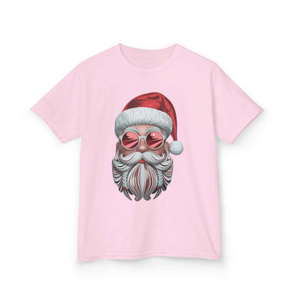 Cool Santa Kids T-shirt with modern design featuring Santa in sunglasses for holiday cheer.