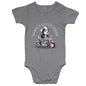 Baby onesie featuring cute puppy on a Davidson Junior with 'Daddy's Little Biker' text, ideal for dog lovers.
