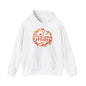 Cozy white hoodie featuring 'Mum' in shimmering translucent floral and heart design, perfect for Mother's Day.