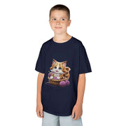 Kids Tee - Cute Kitten Playing in Basket - Cookies Trend Collective