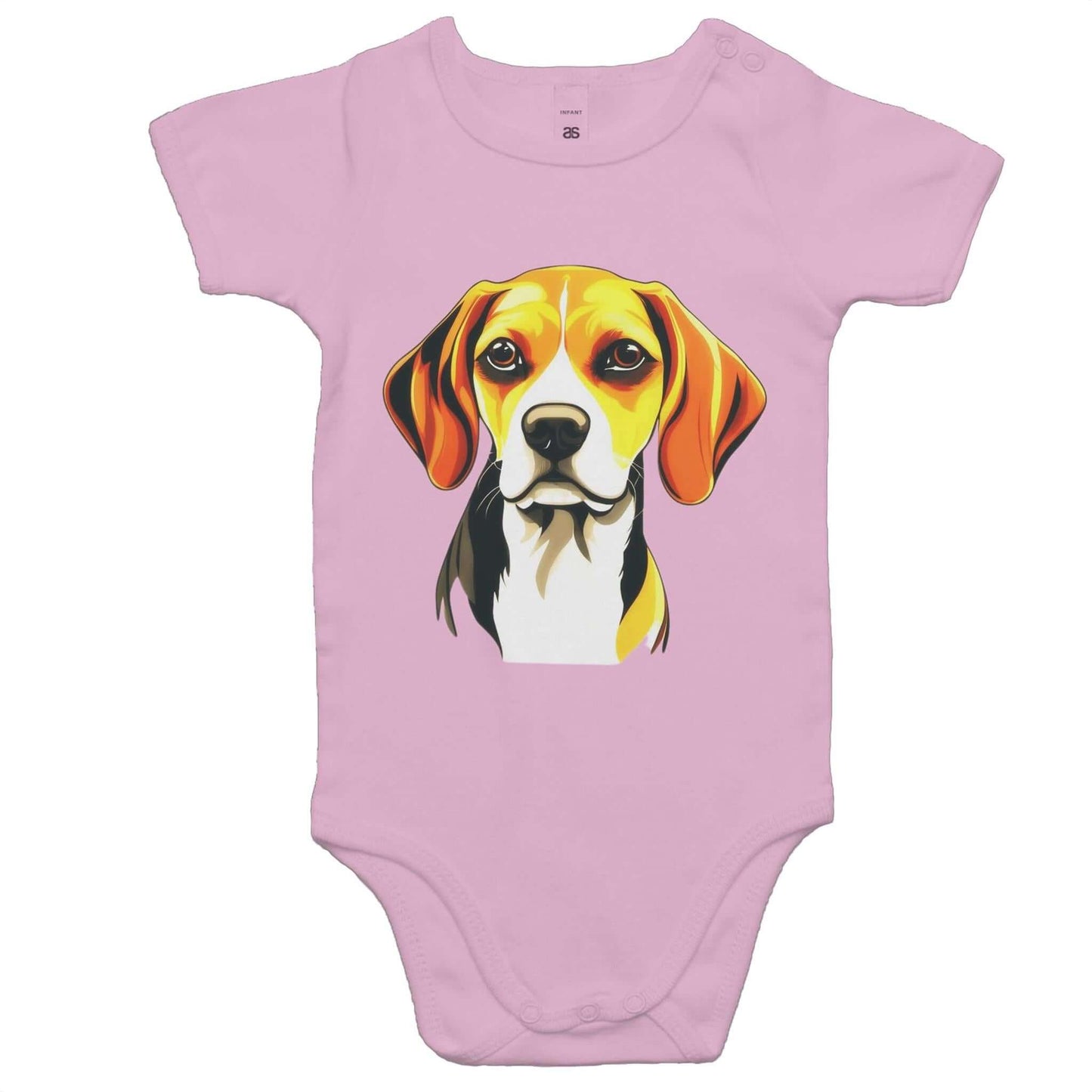 Cute hound dog design baby onesie for dog lovers, perfect for infants and toddlers.