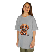 Kids T-Shirt - Cute Tan Dachshund Pup Design - Cookies Trend Collective