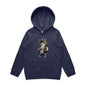 Cute kid's hoodie featuring a cool hip hop cat in sunglasses and gold chains, perfect for cat lovers.