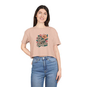 Crop Tee - Tropical Flower 'My Mum is a Baddie' Design - Cookies Trend Collective