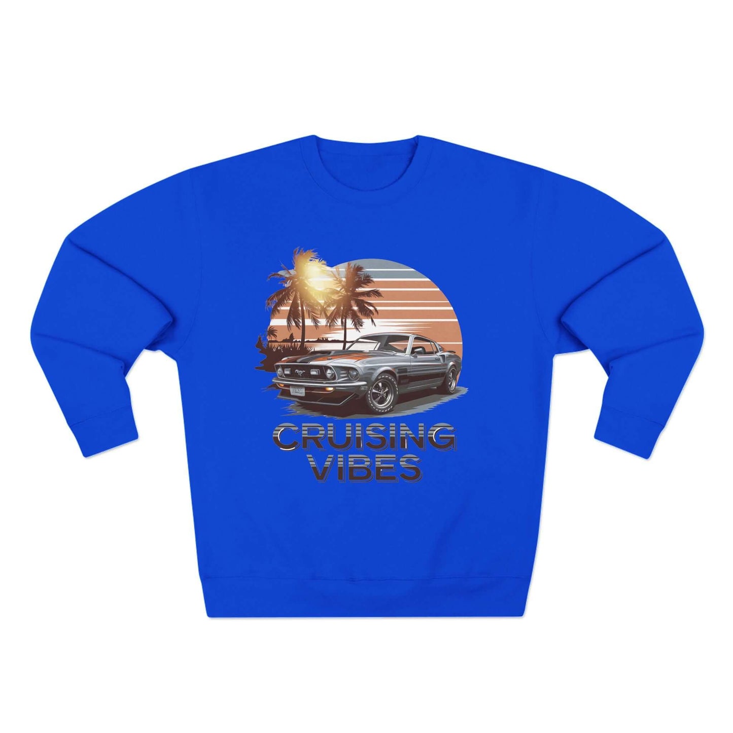 Mustang Sunset Crewneck Sweatshirt - Cruising Vibes