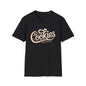 Trendy black T-shirt with "Cookies Trend Collective" in baseball style cursive and star accents.