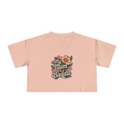 Crop Tee - Tropical Flower 'My Mum is a Baddie' Design - Cookies Trend Collective