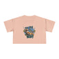 Pale pink ladies crop top with lazy cat at beach design and text 'Too Lazy to be Lazy', relaxed vibe for summer fun.