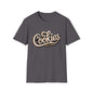 Trendy black 'Cookies Trend Collective' T-Shirt with cursive writing and stars, perfect for stylish casual wear.