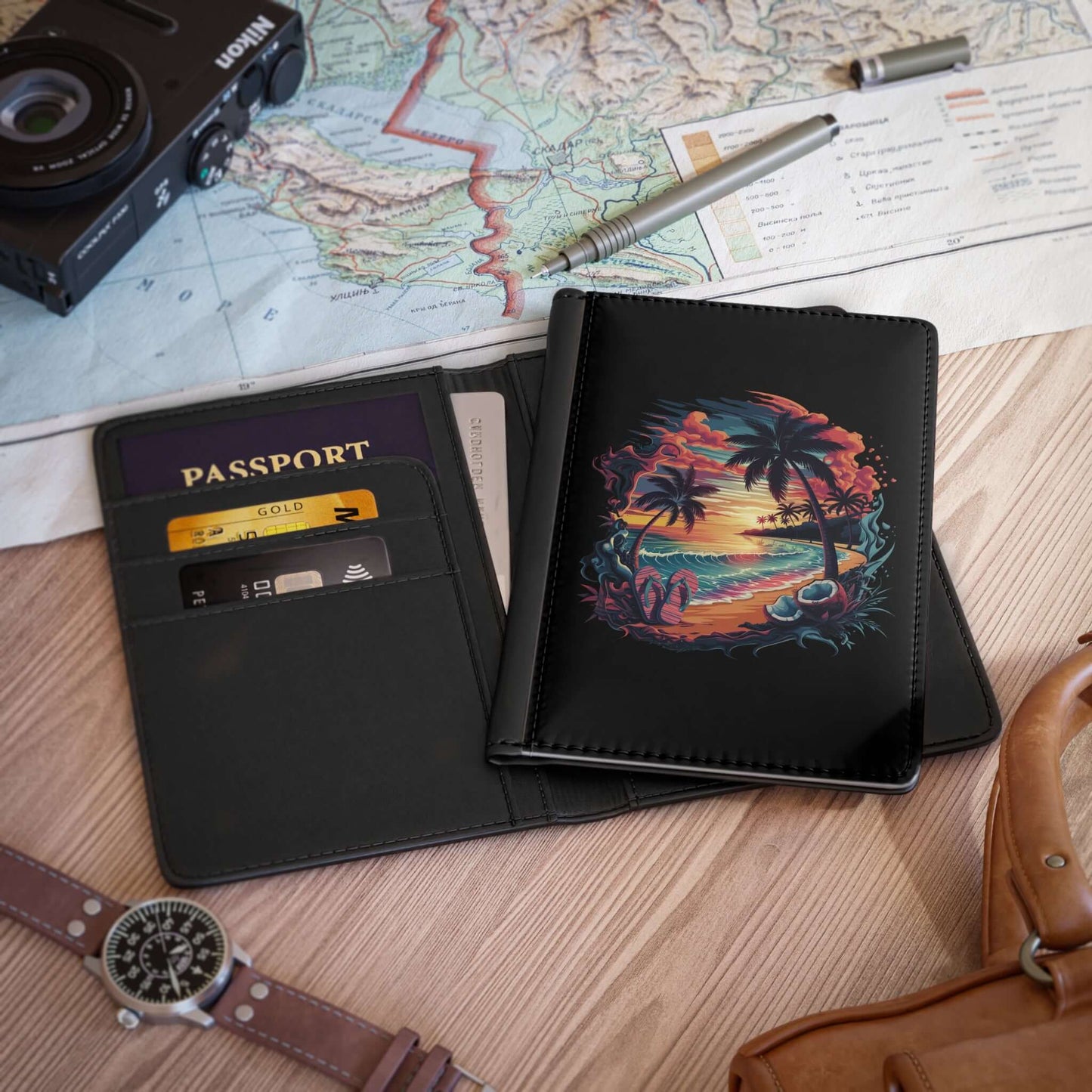 Passport Cover - Sunset Tropical Beach