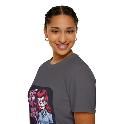 Retro Rockabilly Unisex T-Shirt - I'm Not Crazy Skeleton Design
