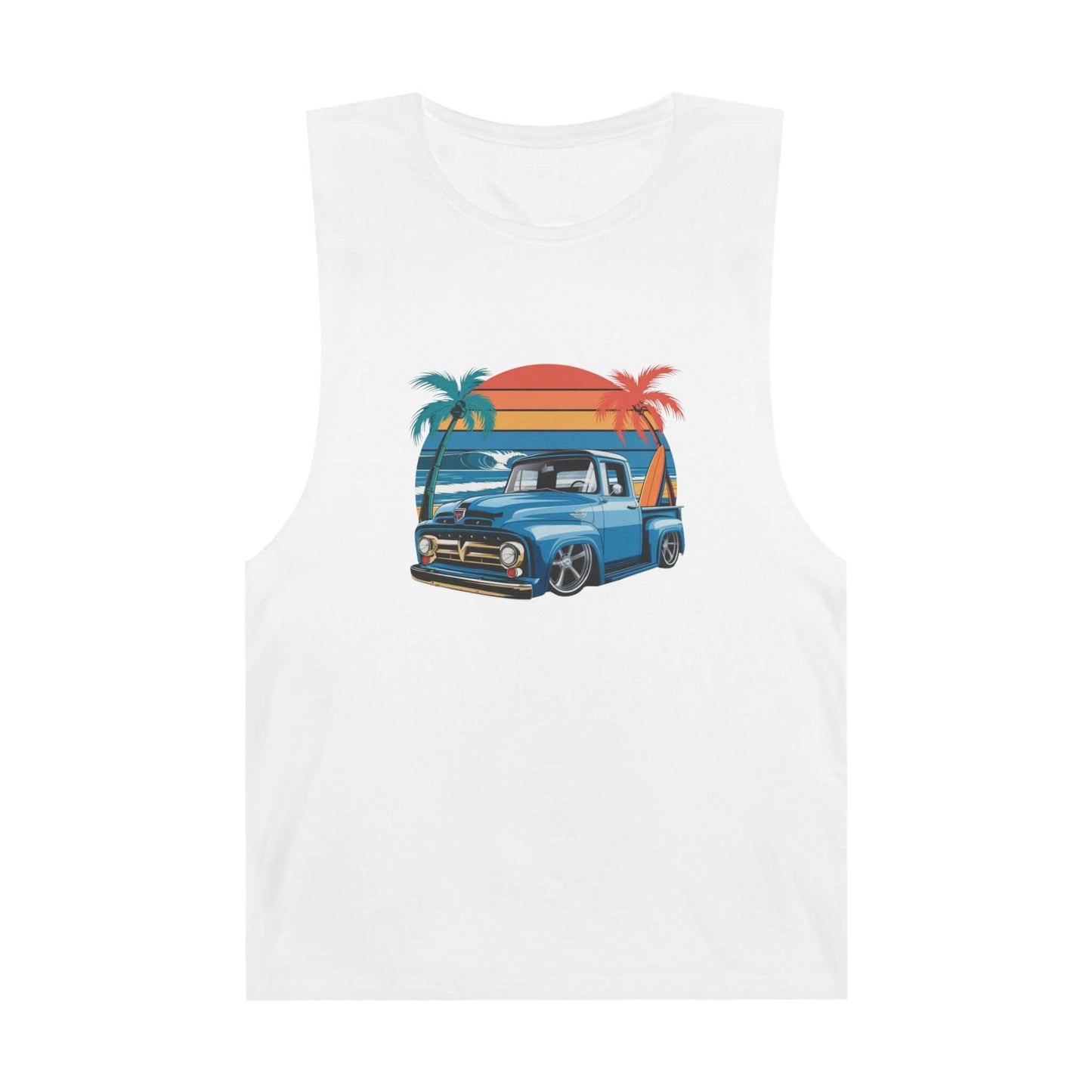 Tank top featuring a vintage pickup truck design, perfect for cruising vibes and car lovers.