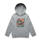 Kids hoodie with tropical flower design and text 'My Mum is a Baddie', perfect for Mother's Day or birthdays.