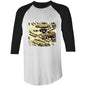 Vintage Ford 3/4 sleeve shirt featuring iconic XW Falcon muscle cars design, perfect for retro enthusiasts.
