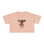 Crop Tee - Playful Teddy Bear Design 'The Pleasure is all Mine' - Cookies Trend Collective