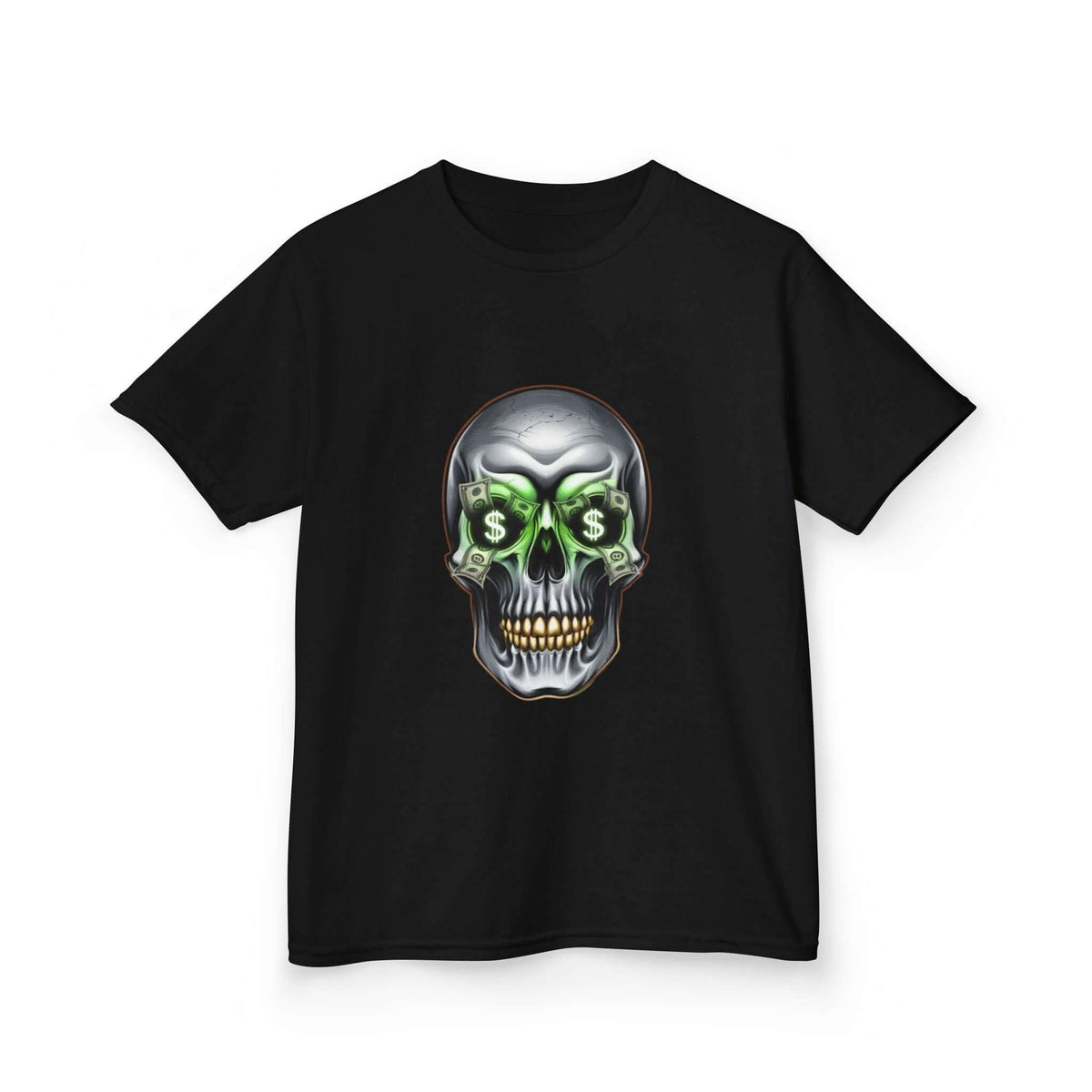 Kids Money Tee with Skull and Dollar Sign Design - Cookies Trend Collective