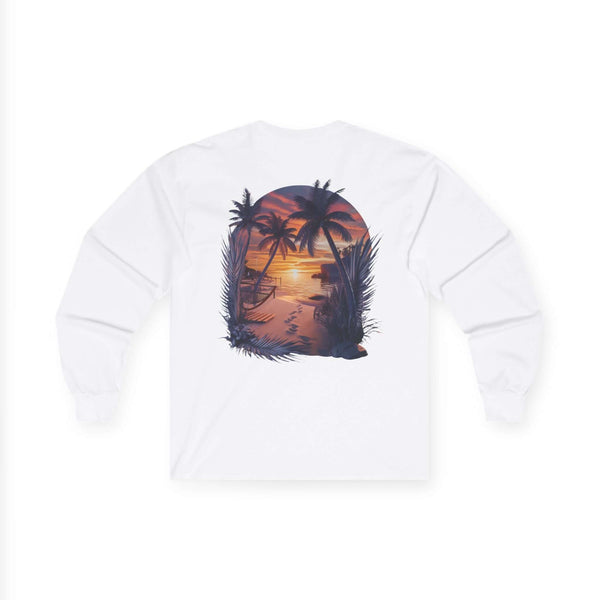 Sunset Island Beach Long Sleeve Tee - Cookies Trend Collective