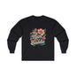 Long sleeve tee with tropical flower design and text 'My Mum is a Baddie', perfect for Mother's Day or birthdays.