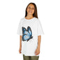 Kid's T-shirt featuring a beautiful blue butterfly design, perfect for nature and animal lovers.