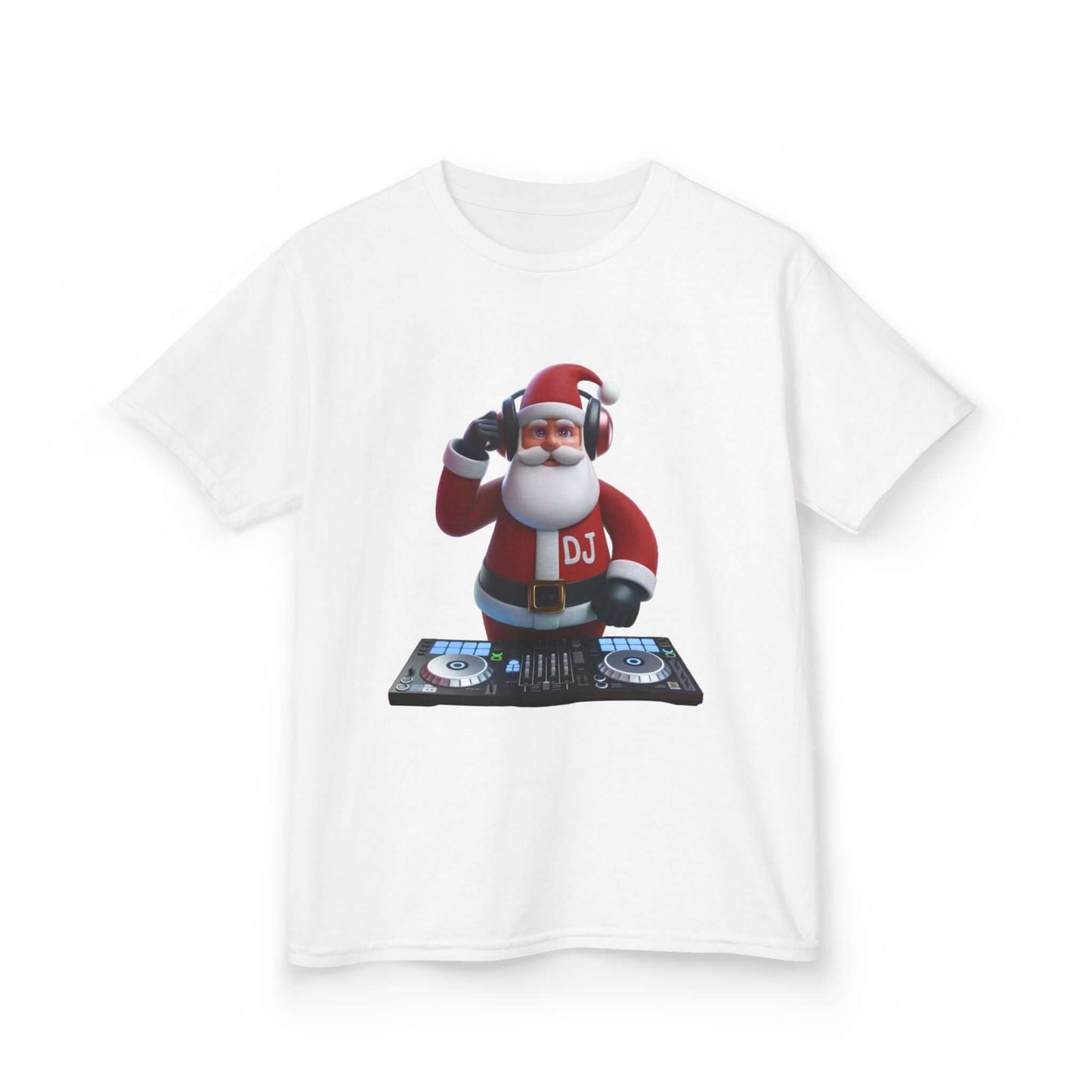 Kids T-Shirt-Santa Fun DJ Party Tee - White