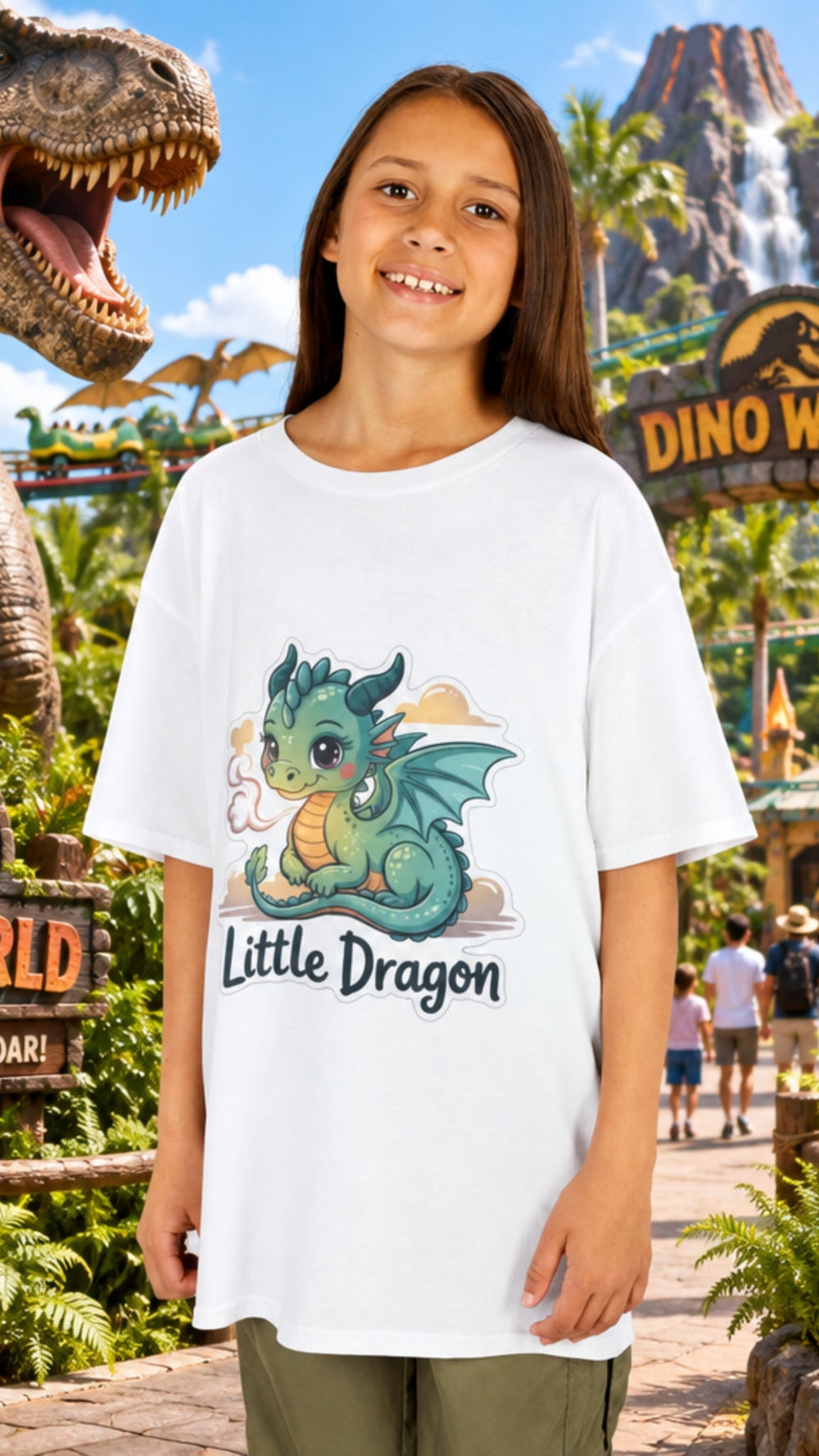 Kids Tee Little Dragon, Cartoon Character Design - Cookies Trend Collective