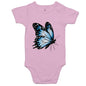 AS Colour baby onesie with beautiful blue butterfly design, perfect for nature lovers and infants.