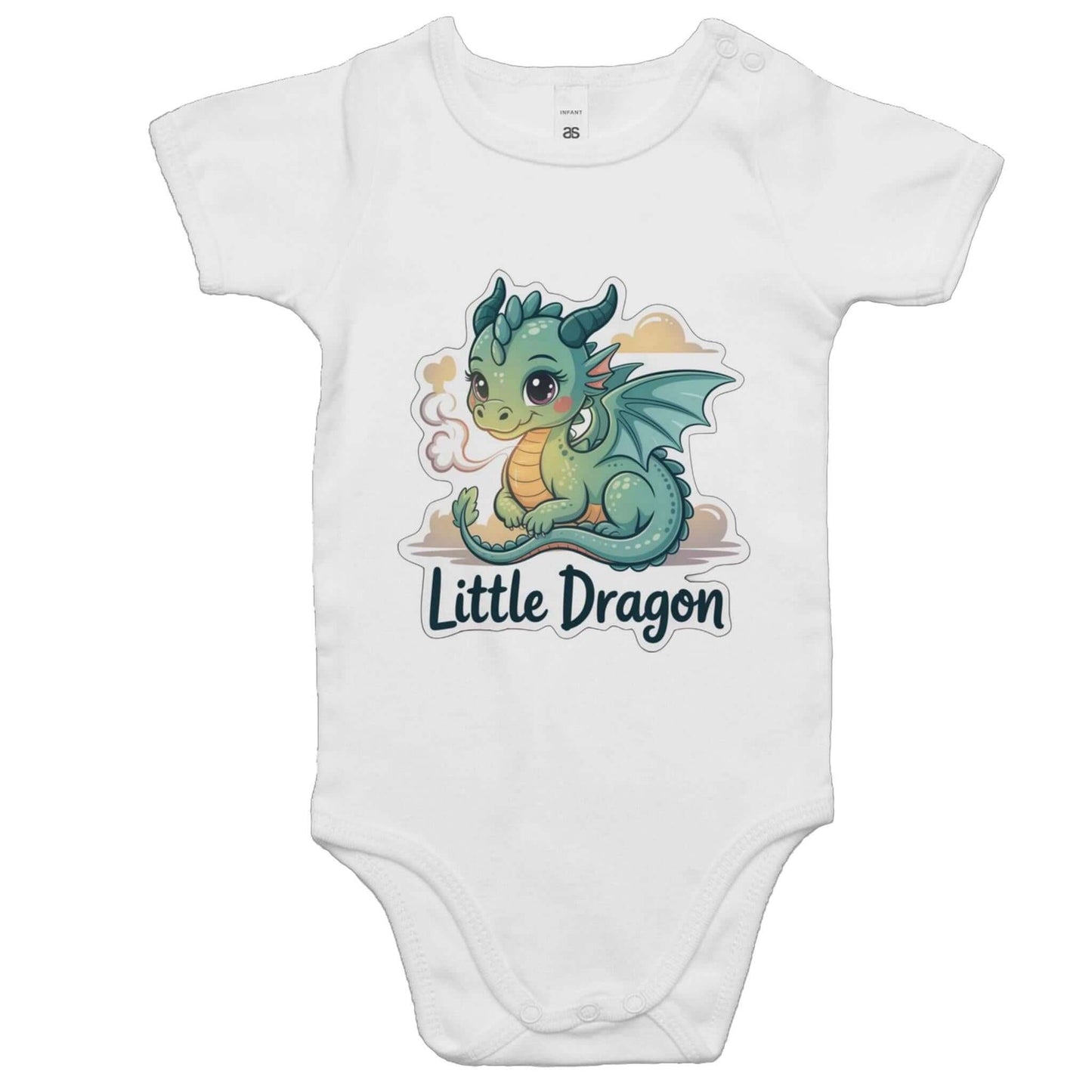 Baby Onesie featuring a cute cartoon 'Little Dragon' design, perfect for young dragon enthusiasts.