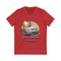 V-Neck Tee - Mustang Sunset 'Cruising Vibes' Design