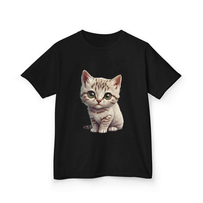 Cute kitten graphic kid's Tee for children, perfect for cat and animal lovers.