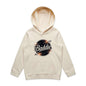 Kid's hooded jumper featuring 'Baddie' universe design with retro vibe, perfect for trendy casual wear.